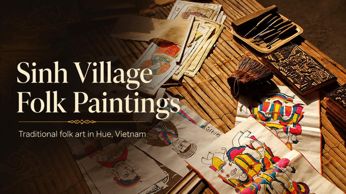 Sình folk paintings, brushes and carved printing blocks