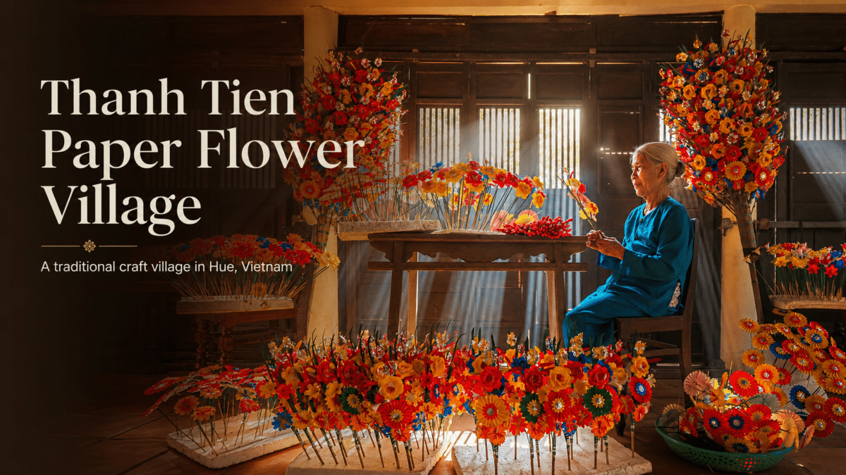 Thanh Tiên paper flowers and a flower maker