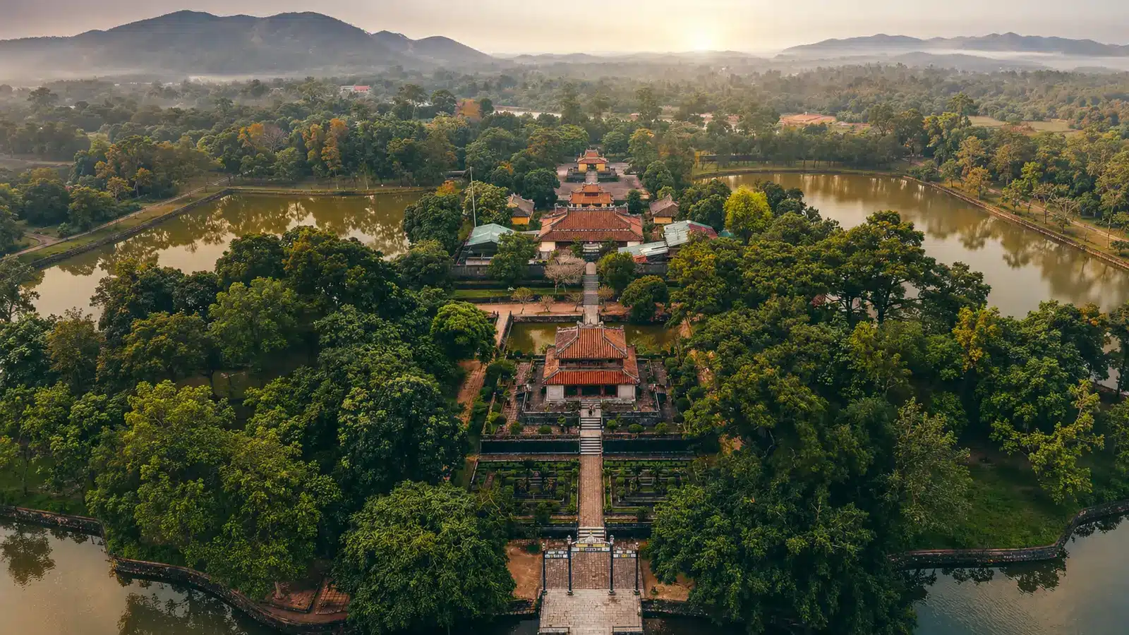 Toàn cảnh trục thần đạo Lăng Minh Mạng Huế | Aerial view of Minh Mạng Tomb’s central axis in Huế